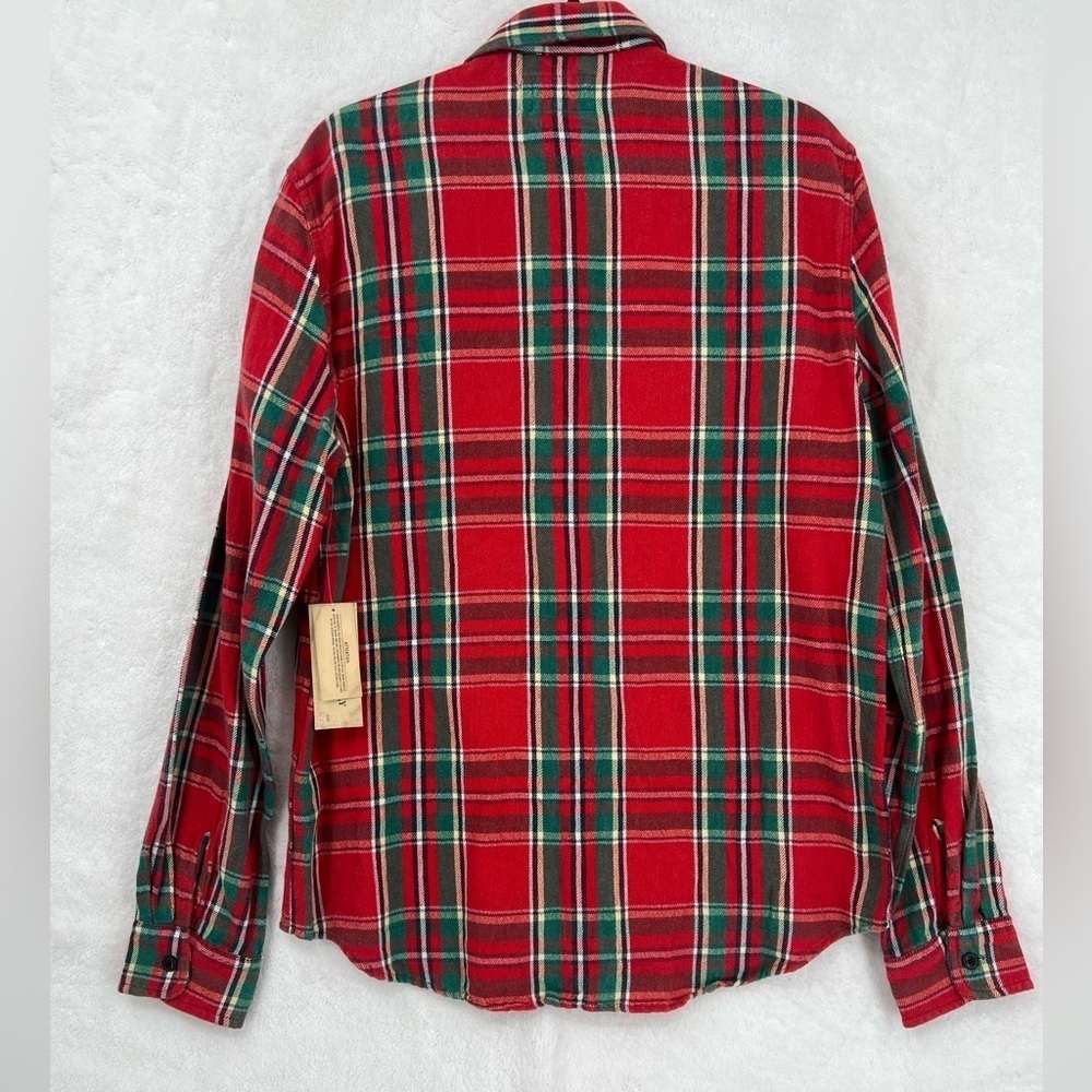 NWT Denim & Supply Ralph Lauren button up shirt Men US M red green plaid flannel - Picture 2 of 11